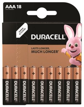 Duracell Osnovne baterije, AAA (LR03), blister, 18 kosov, 42326