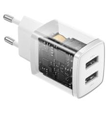 BASEUS Compact 2xUSB 10,5W beli omrežni polnilec