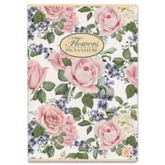Pigna Šolski zvezek Nature Flowers, A4, kvadraten, 40 listov, mešani motivi