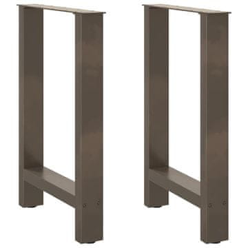 Vidaxl Noge za jedilno mizo iz naravnega jekla 2 kosa 50 x (72-73) cm jeklo
