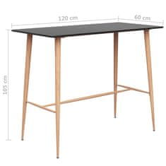Vidaxl Barska miza črna 120x60x96 cm