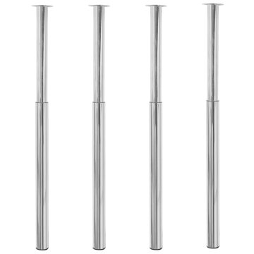 Vidaxl Teleskopske noge za mizo 4 kosi kromirane 710-1100 mm