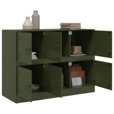 Vidaxl Komoda olivno zelena 99x39x73 cm jeklo