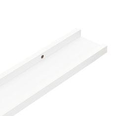 Vidaxl Police z robom 2 kosa bele 80x9x3 cm mediapan