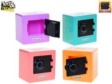 Sef Toys&Trends 9x9 cm s kodo za odklepanje - mešanica barv (modra, roza, vijolična, oranžna)