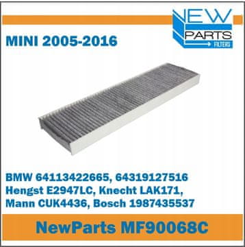 shumee NewParts MF90068C Ogljikov kabinski filter Mini 20052016 Nadomestni K1239A