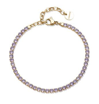 Brosway Teniška pozlačena zapestnica z vijoličnimi cirkoni Desideri BEI104