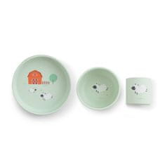 Saro Baby silikonski jedilni set Funny Farm