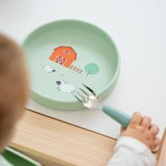Saro Baby silikonski jedilni set Funny Farm