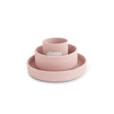 Saro Baby silikonski jedilni set Polaris Pink