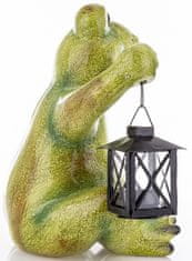  Okrasna vrtna figura žaba s svetilko