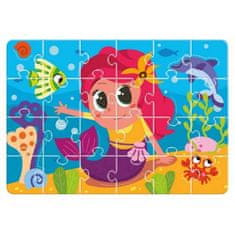 shumee PUZZLE V STOJEČI EMBALAŽI MERMAID PUZZLE 24 DEL ROTER KAFER