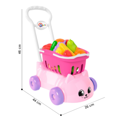 shumee Nakupovalni voziček s košaro Set sadje in zelenjava Shopping Kitten 7563