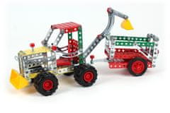 shumee Gradbeni set Kovinski traktor s prikolico za sestavljanje Constructor 4876