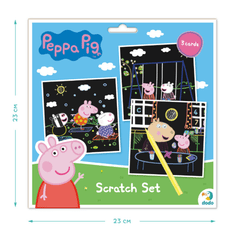 shumee ART SCRATCH PUJSKA PEPPA 3 BARVNI PAPIRJI SLIKA PO METODI PRASKA