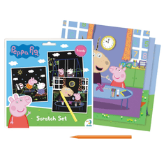shumee ART SCRATCH PUJSKA PEPPA 3 BARVNI PAPIRJI SLIKA PO METODI PRASKA