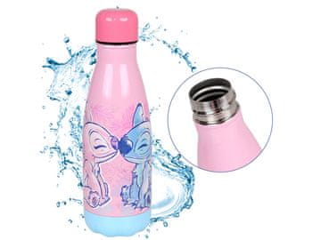 Disney DISNEY Stitch in Angel Roza jeklena termalna steklenica, steklenica 500ml