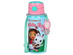 DreamWorks Gabijina mačja hišica Aluminijasta termalna steklenica, ustnik, steklenica z naramnico 600ml