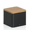 Škatla za shranjevanje KL-17887 Kiril metal black 11.5x11.5x9.5cm 800.0ml