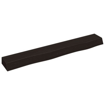 Vidaxl Stenska polica temno rjava 80x10x6 cm trdna hrastovina