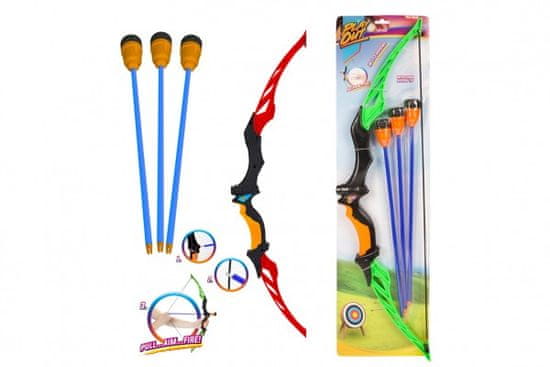 Teddies Lok 66 cm + 3 puščice plastika 2 barvi na kartici