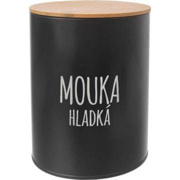 Orion Gladka škatla za moko BLACK premer 13 cm
