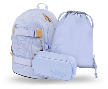 BAAGL 3 SET Skate Lilac: nahrbtnik, peresnica, torba