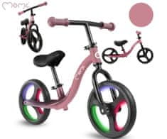 Isoka poganjalec, nastavljivo krmilo in sedež, roza