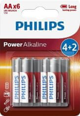 Philips LR6P6BP/10 napajalne alkalne baterije AA 4+2ks