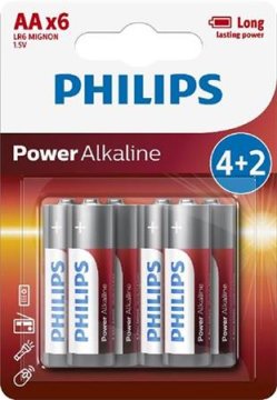 Philips LR6P6BP/10 napajalne alkalne baterije AA 4+2ks