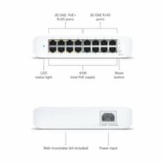 Ubiquiti stikalo 1G 16-port 8x PoE Unifi USW-Lite-16-POE
