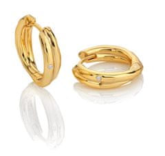 Hot Diamonds Brezčasni pozlačeni obročasti uhani z diamanti Jac Jossa Soul DE812