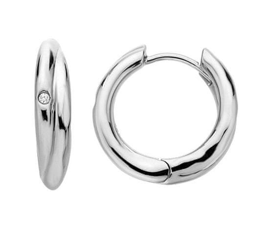 Hot Diamonds Brezčasni srebrni uhani krogi z diamanti Aura DE823