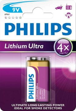 Philips Baterija 6FR61LB1A/10 Lithium Ultra 9V 1 kos