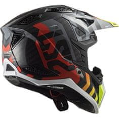 LS2 Karbonska motokros čelada X-Force Barrier (MX703), rumena/rdeča