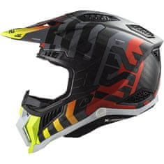 LS2 Karbonska motokros čelada X-Force Barrier (MX703), rumena/rdeča