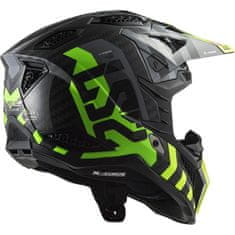 LS2 Karbonska motokros čelada X-Force Barrier (MX703), rumena/zelena