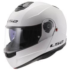 LS2 Preklopna čelada za motor Strobe II Gloss (FF908), bela