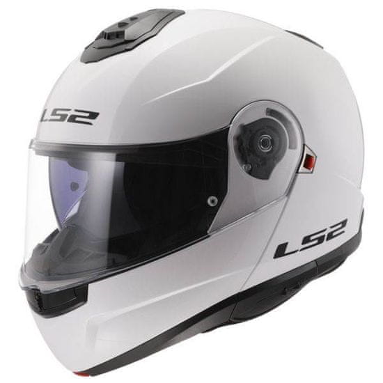 LS2 Preklopna čelada za motor Strobe II Gloss (FF908), bela