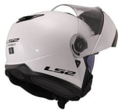 LS2 Preklopna čelada za motor Strobe II Gloss (FF908), bela