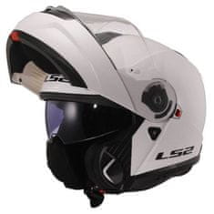 LS2 Preklopna čelada za motor Strobe II Gloss (FF908), bela