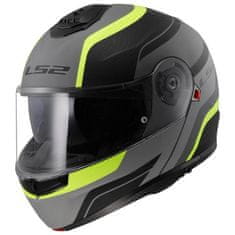 LS2 Preklopna čelada za motor Strobe II Monza (FF908), siva/rumena