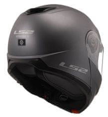 LS2 Preklopna čelada za motor Strobe II Gloss (FF908), črna