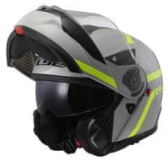 LS2 Preklopna motoristična čelada Strobe II Autox (FF908), siva/rumena