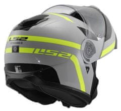 LS2 Preklopna motoristična čelada Strobe II Autox (FF908), siva/rumena