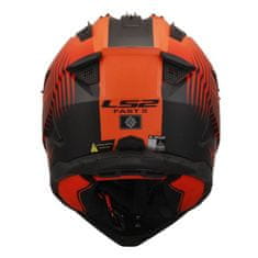 LS2 Motokros čelada Fast EVO II Duck (MX708), oranžna/rdeča