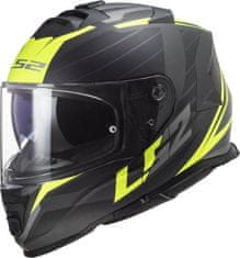 LS2 Motoristična čelada Storm II Nerve (FF800), črna/rumena