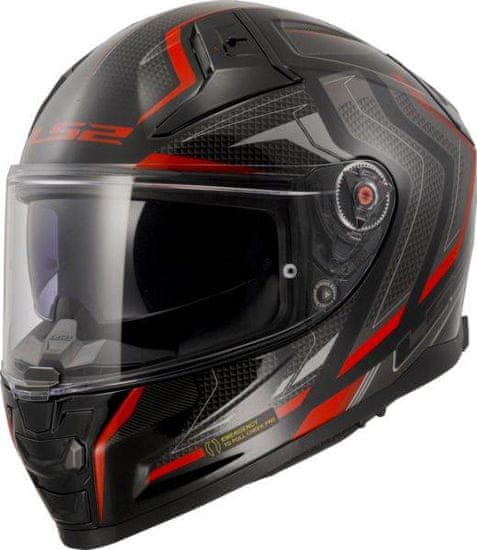LS2 Motoristična čelada Vector II Alizer (FF811), črna/rdeča