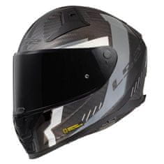 LS2 Karbonska motoristična čelada Vector II Grid (FF811), črna/siva