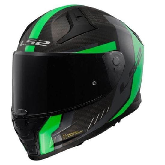 LS2 Karbonska motoristična čelada Vector II Grid (FF811), črna/zelena